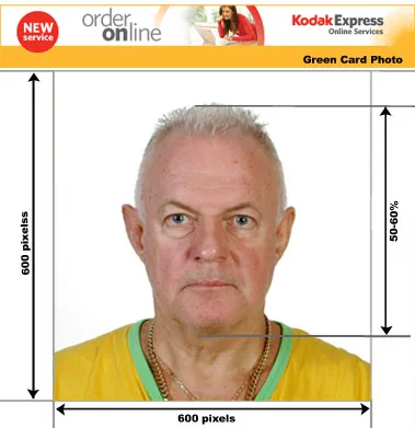 Example guide for US Green Card and Diversity Visa photographs