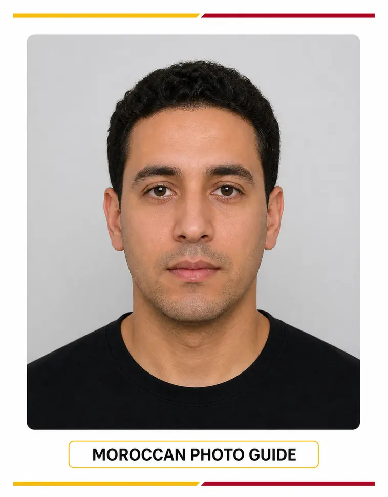 Example guide for Moroccan passport, visa and identity card photographs
