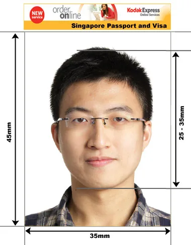 Example guide for Singapore passport photographs