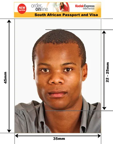 Example guide for South African passport and identity document photographs
