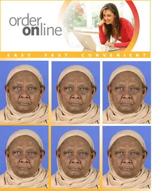 Example guide for Tanzanian passport and visa photographs